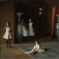 john singer sargent, oil on canvas, 'daughters of edward boit,' (1882)
