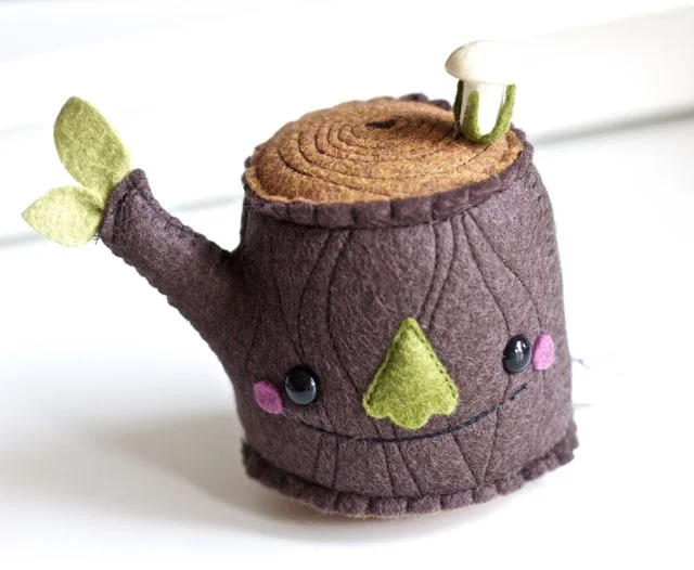 Tree Stump Pincushion Friend