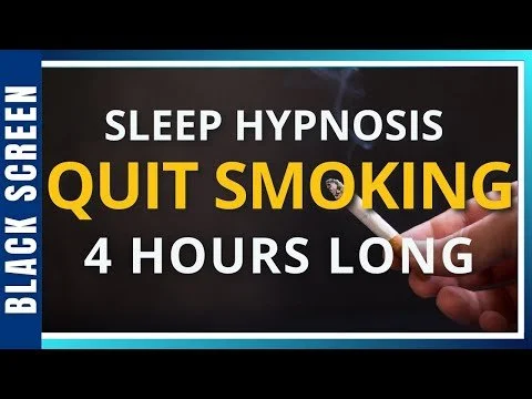Sleep Hypnosis to Quit Smoking (4 Hour) Sleep Meditation - Black Screen
