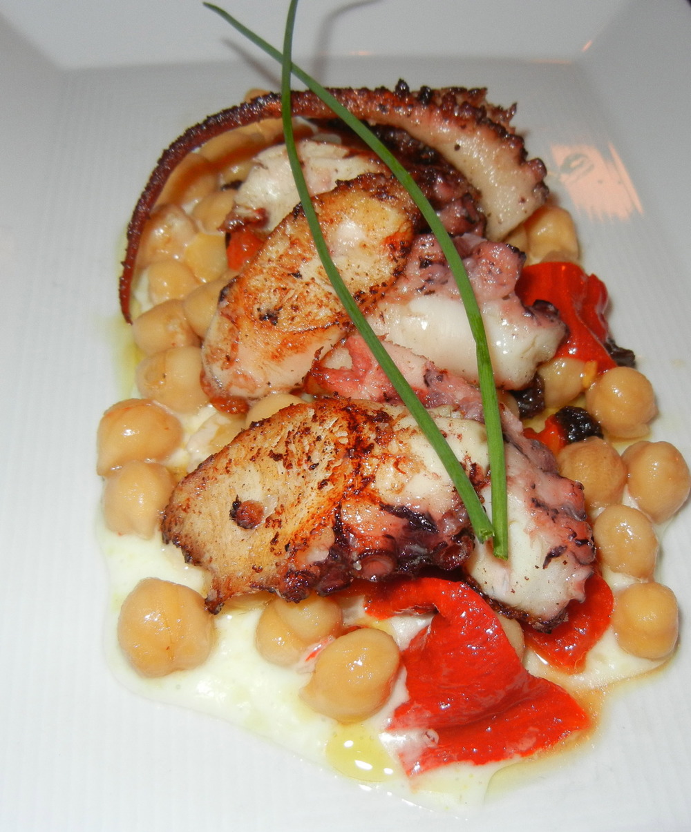 Octopus with Chick Peas and Roasted Pepper ($14)