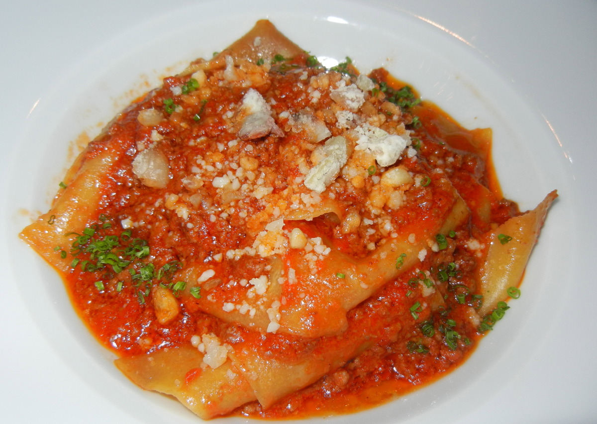 Pappardelle with Venison Bolognese and Crushed Chestnuts ($22)