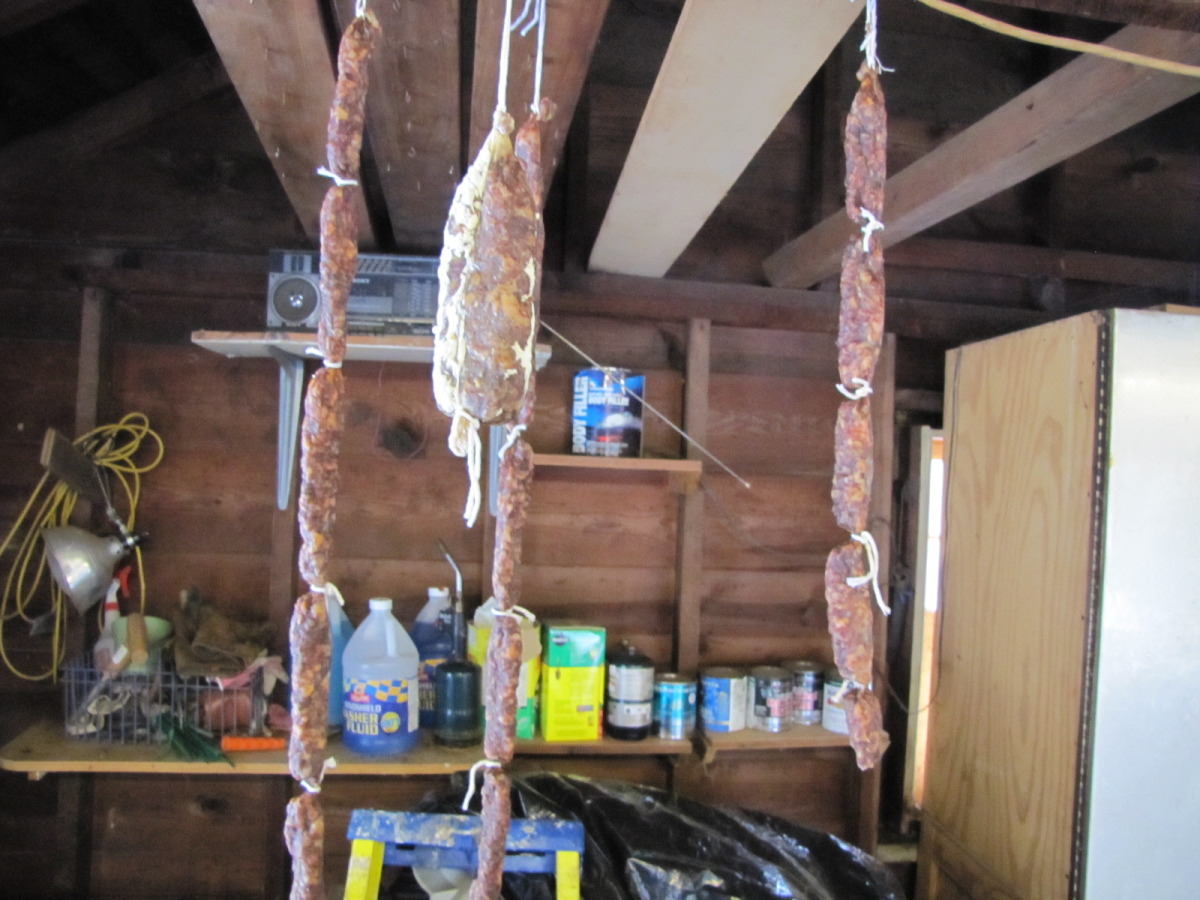 Hanging salami