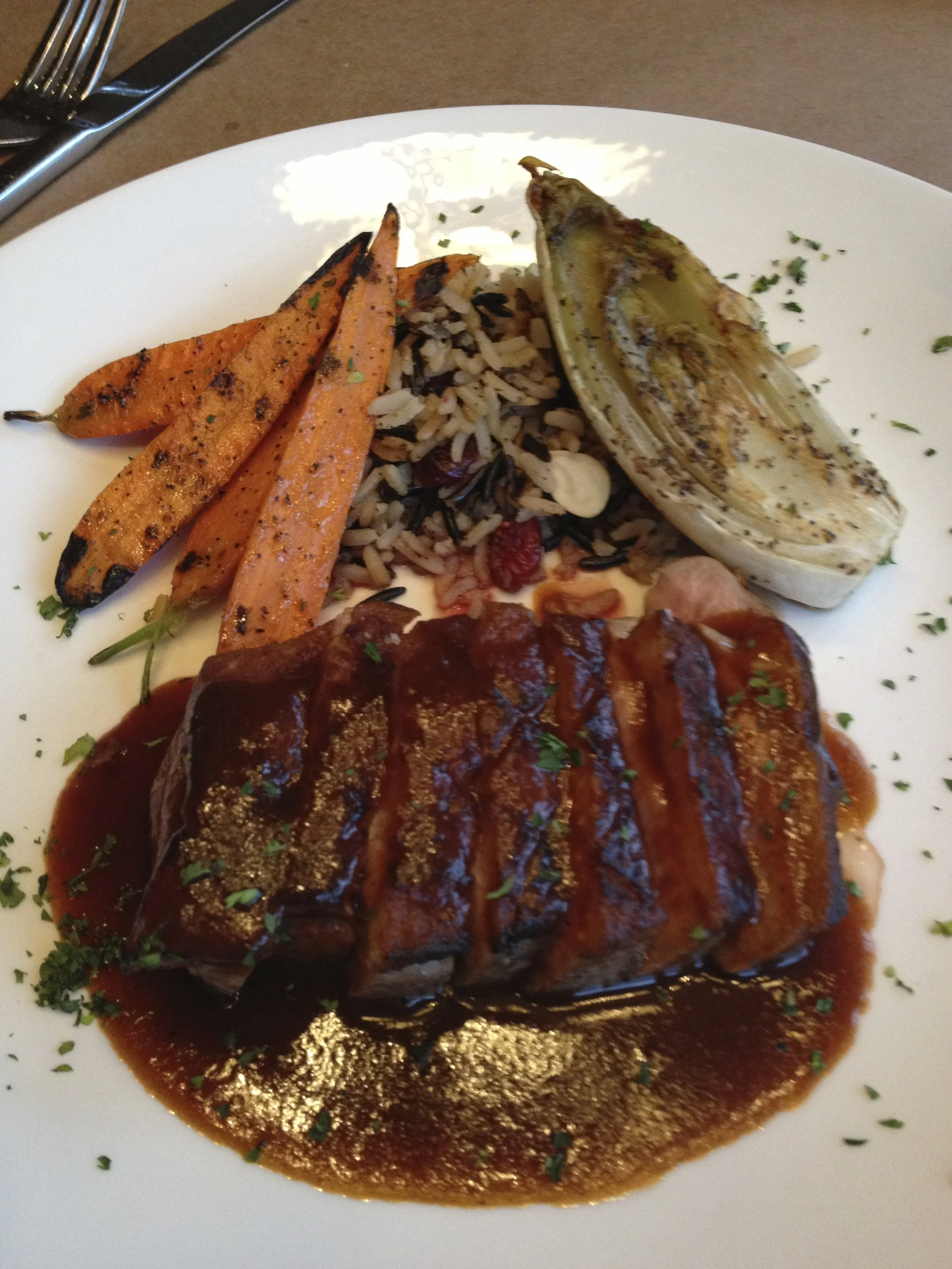 Seared duck breast 