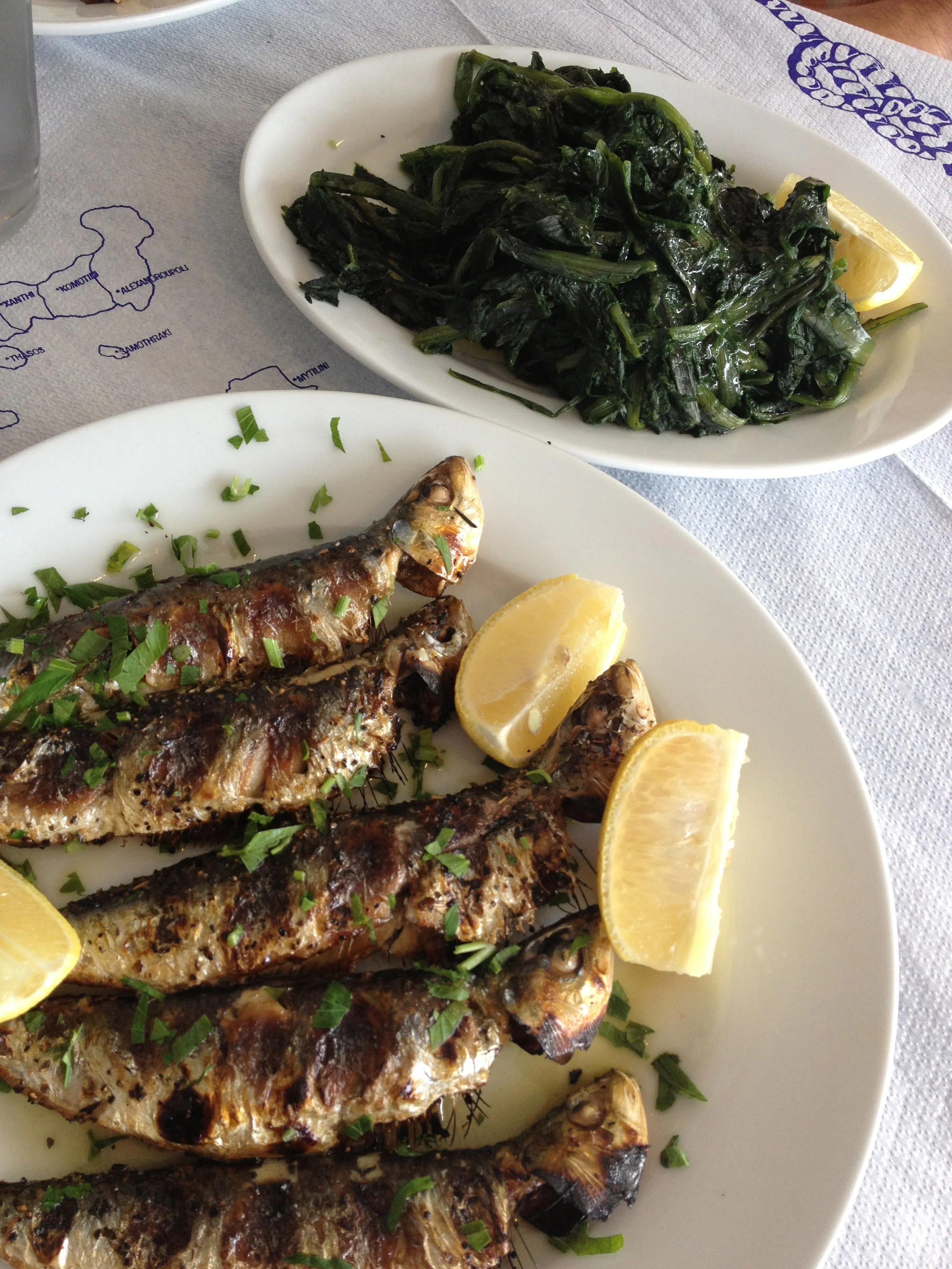 Sardines with dandelion. 