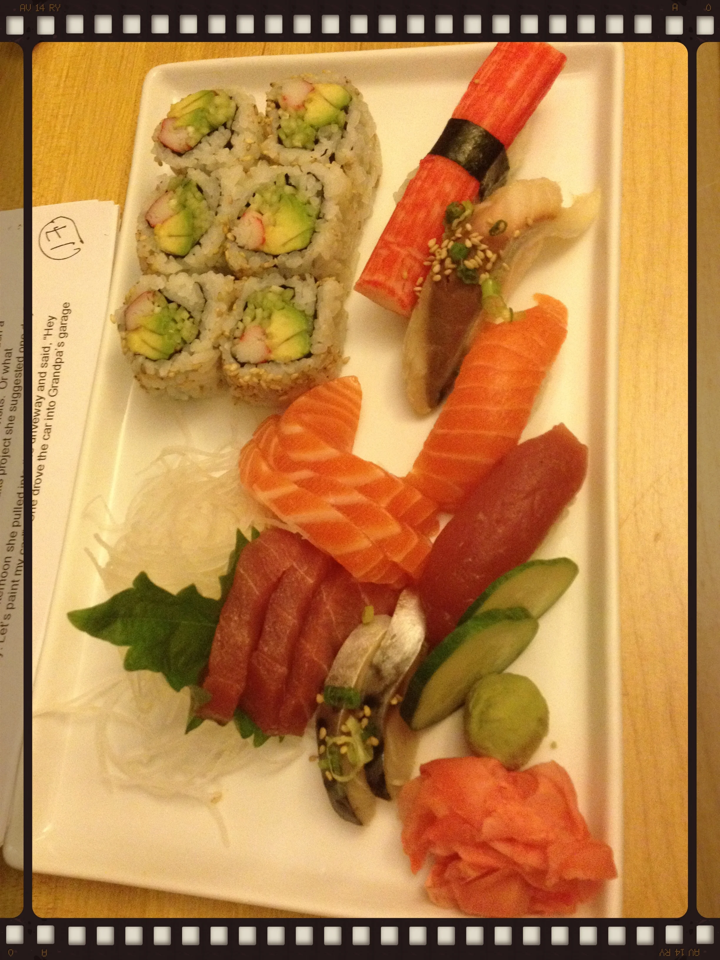 Sushi and sashimi lunch