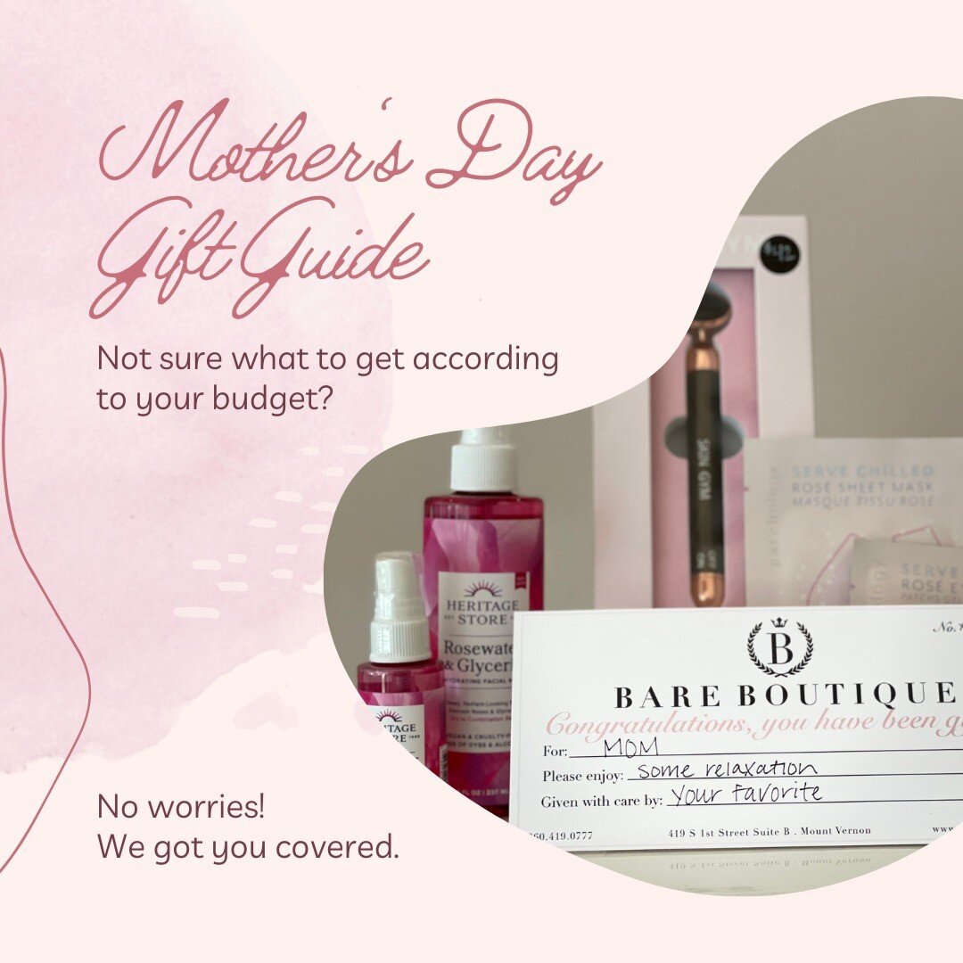 Forgot about Mother's Day? 

Don't worry - with our simple gift-guide, you're sure to be Mom's favorite this holiday! 💞

With gifts ranging from our collection of $3 eye &amp; lip gels, to our most luxurious facials, there's truly something for ever