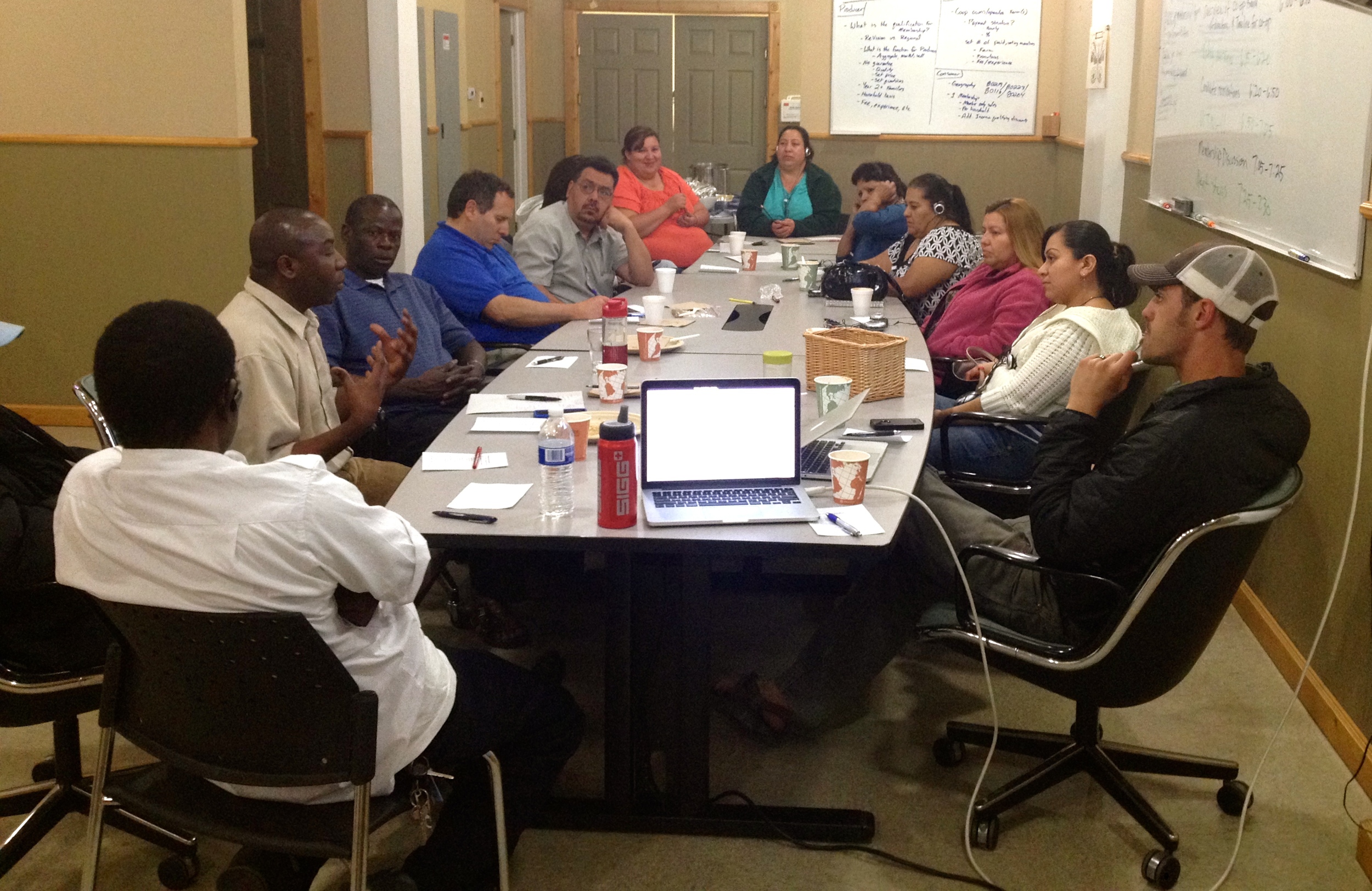 Community members electing representatives to serve on the board of directors.