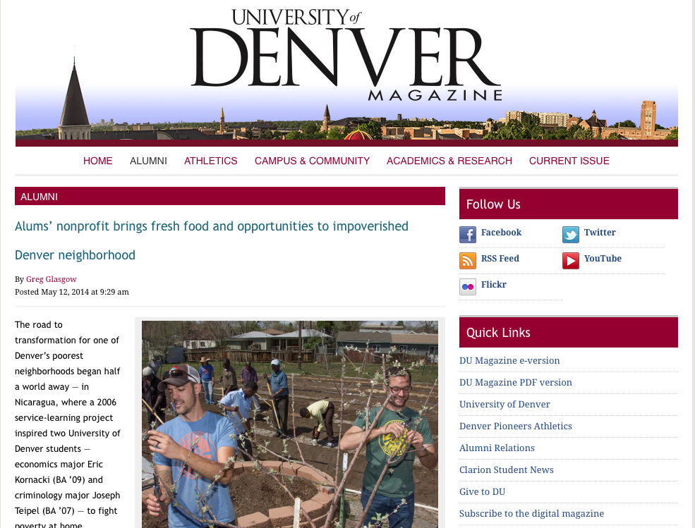 Alums’ nonprofit brings fresh food and opportunities to impoverished Denver neighborhood