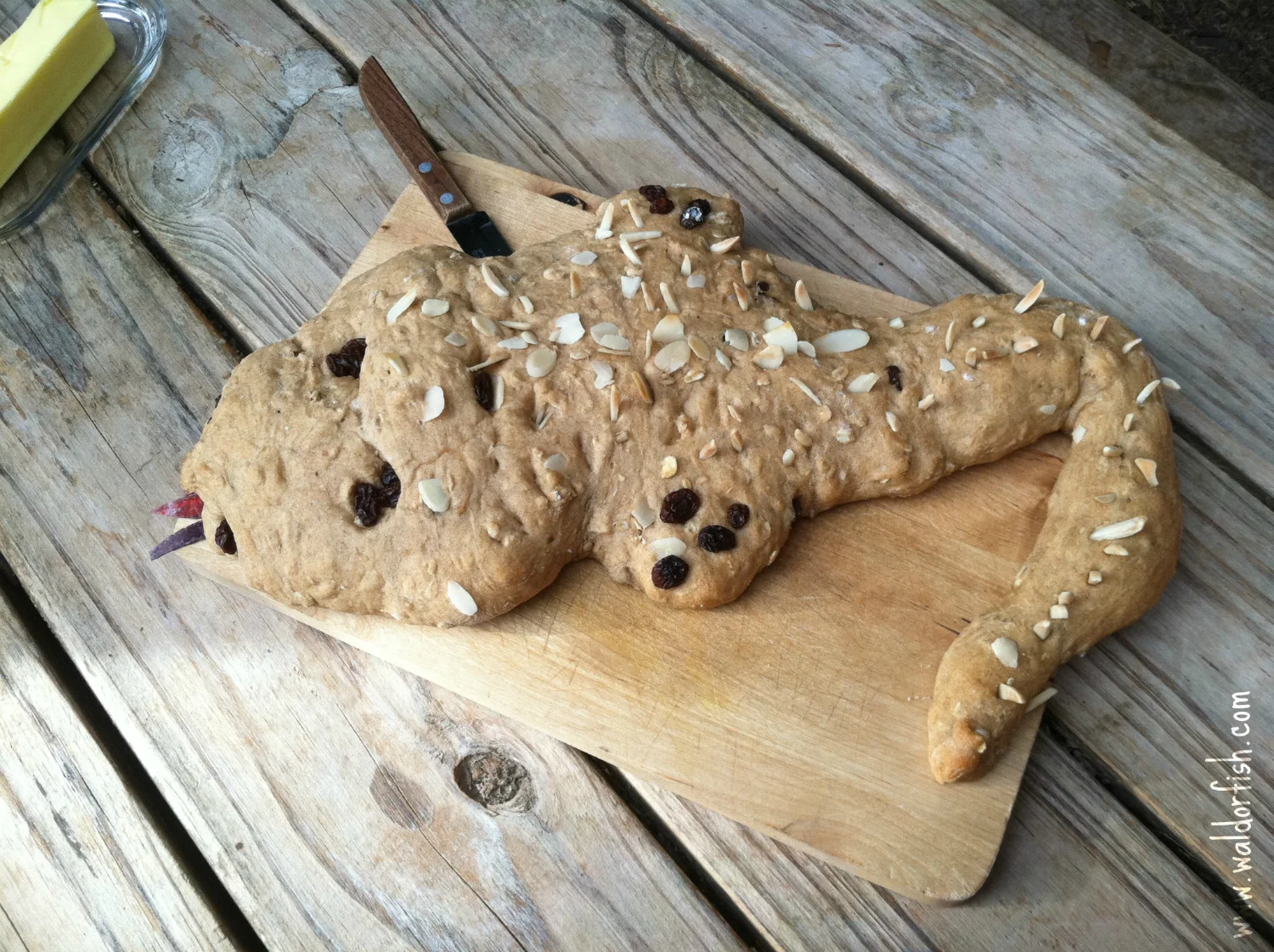 One table's version...had almond scales and a fruit roll up split-tongue. 