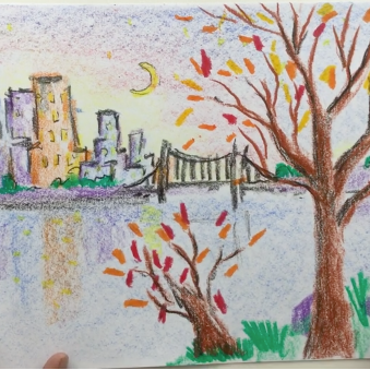 Feb - Week Four - Crayons + paper cityscape