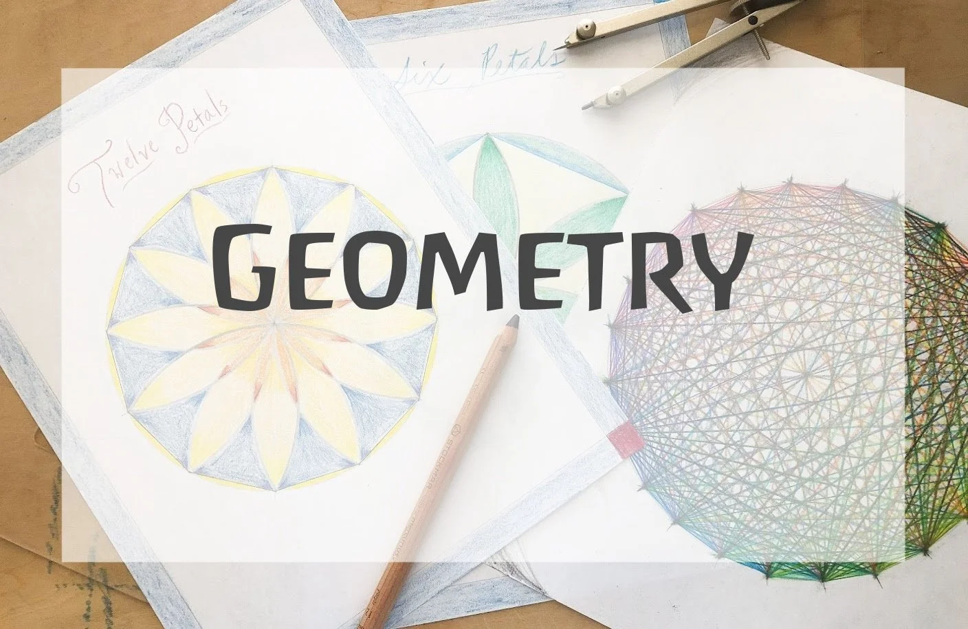 AVAILABLE YEAR ROUND for EACH
GRADE 5-8 : A year's worth of step-by-step lessons that blend art + geometry! 

These are not the geometry classes you and I took in school.