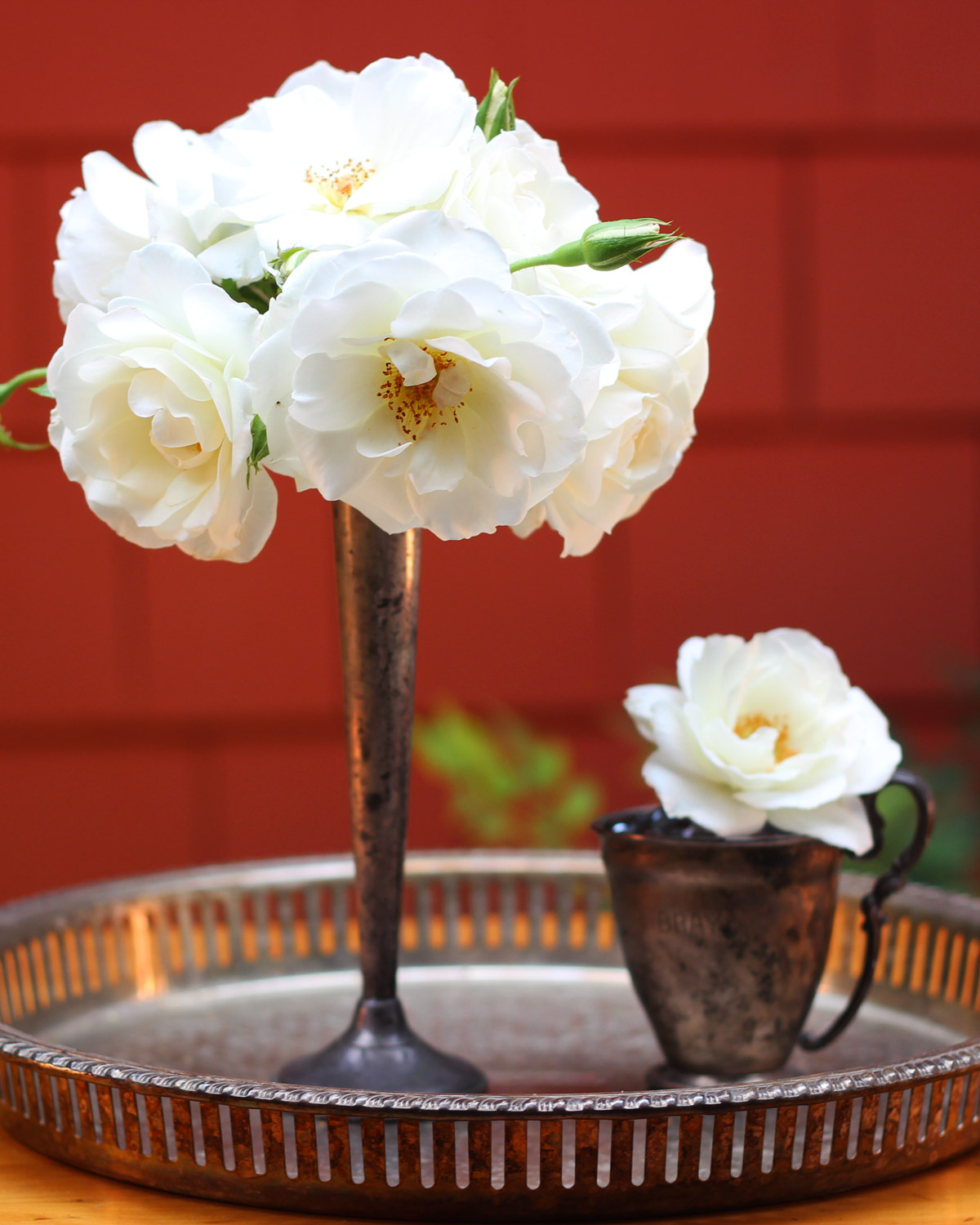 Antique Silver and Spray Roses