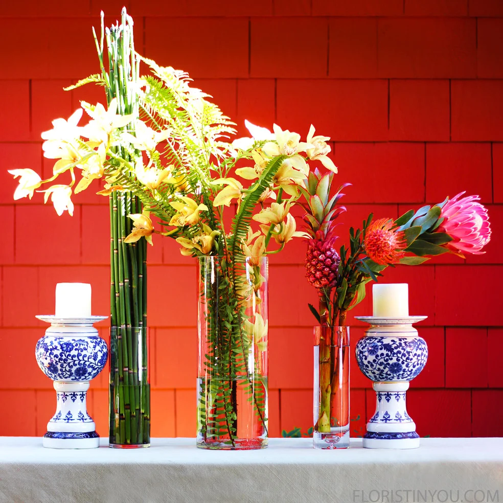 And you are done.  These are displayed with blue and white candle holders.  Enjoy.