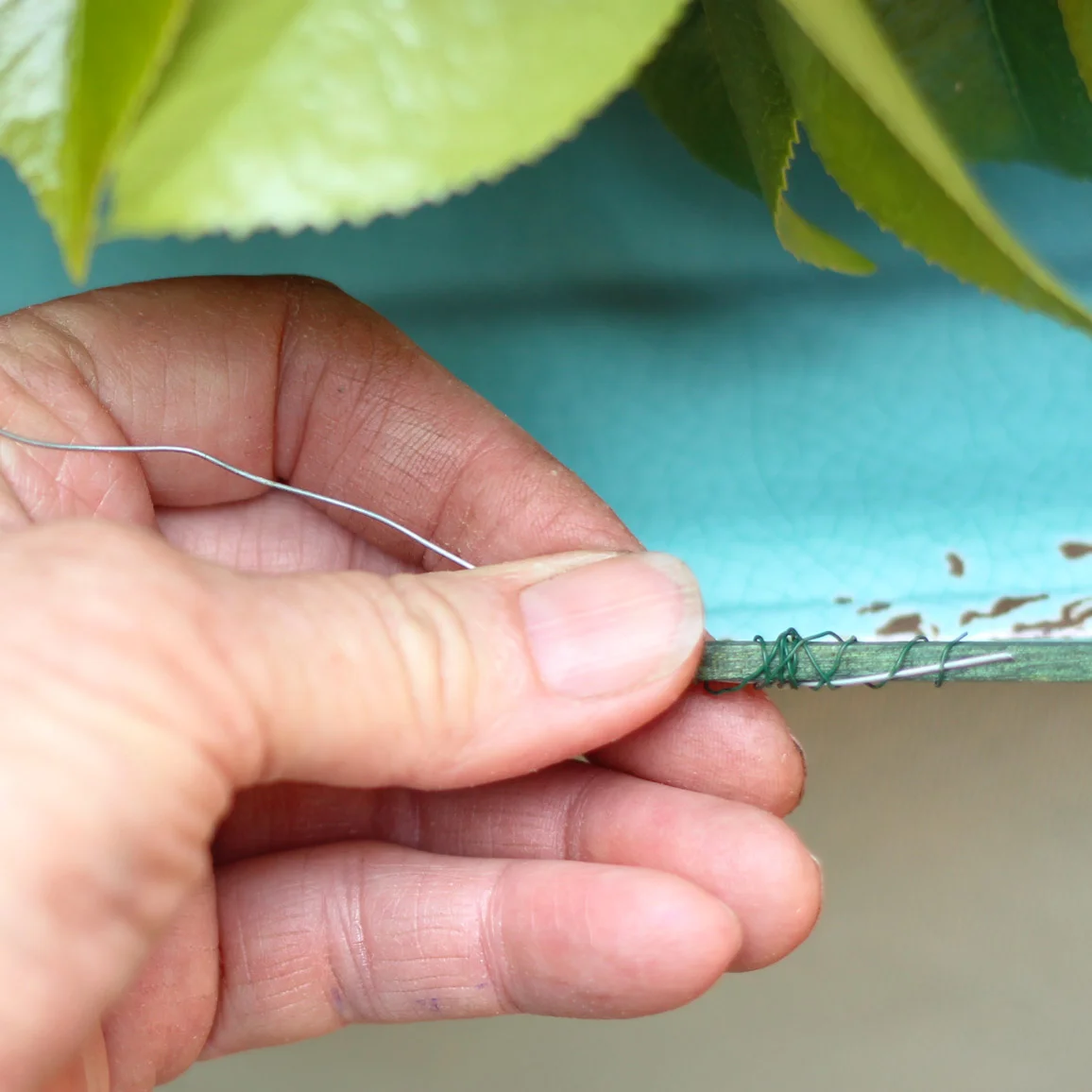 Wrap wire from med. pick around butterfly wire.  Repeat for back.