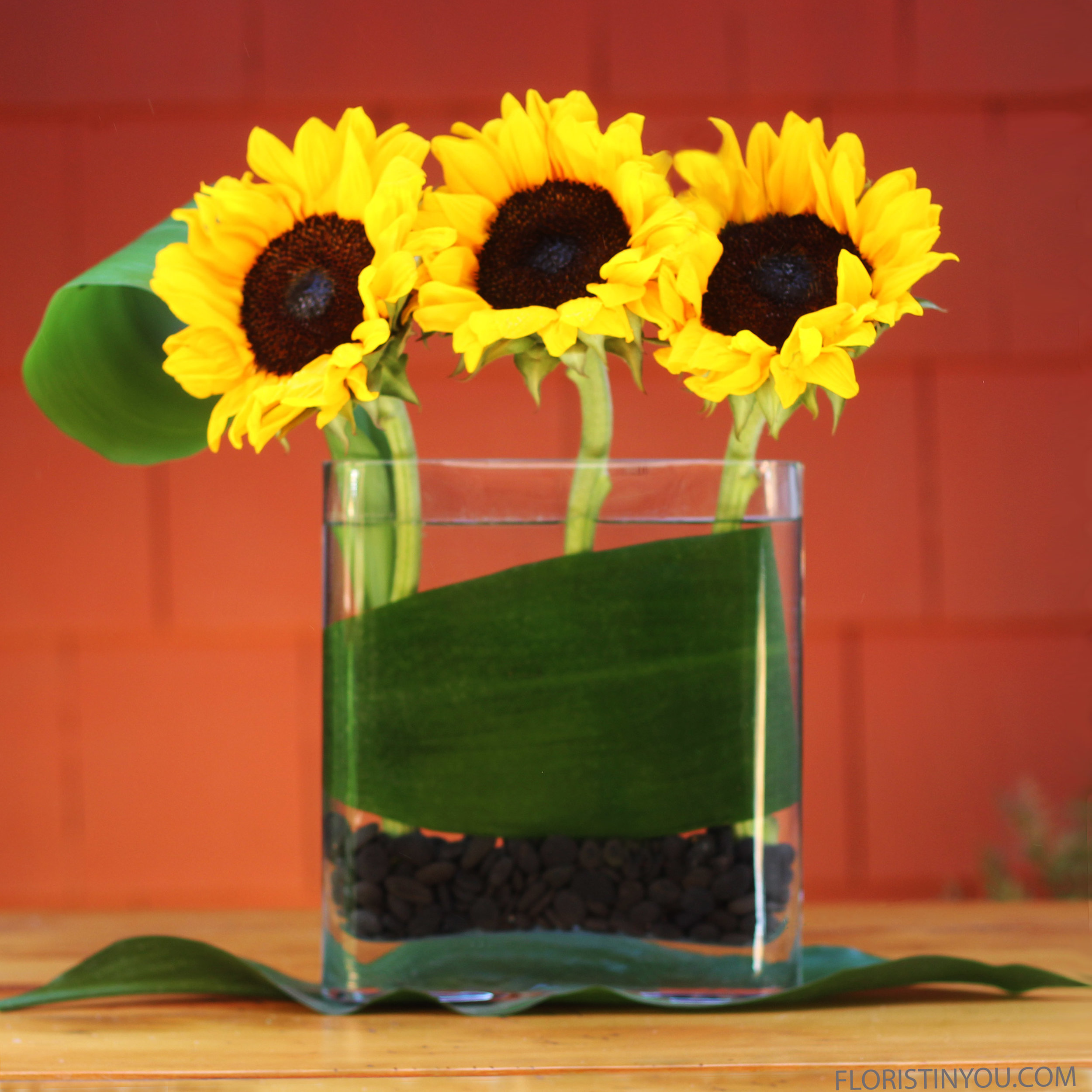 Sunflowers in a Rounded Edge Vase