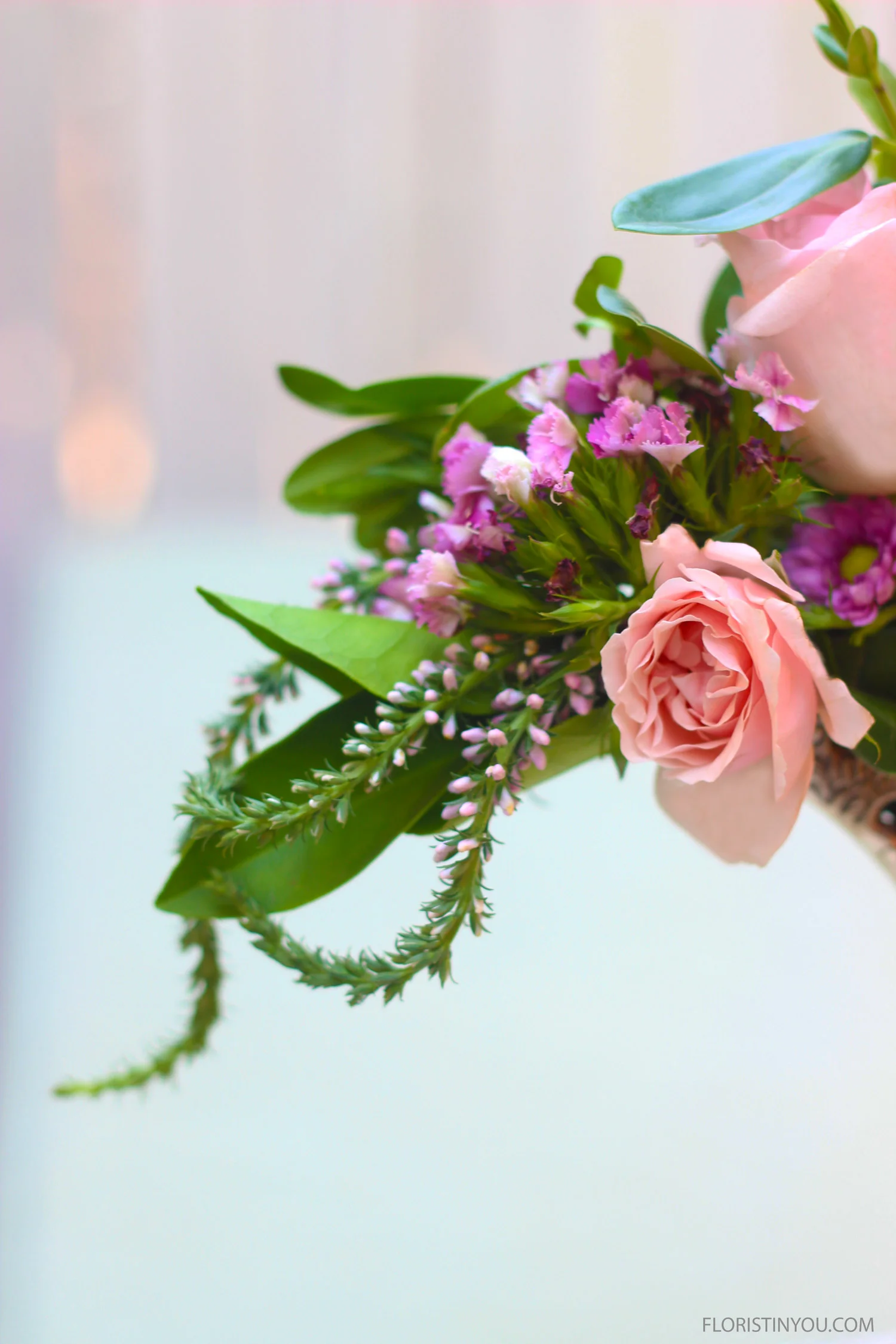 Vintage Fan Vase With A Petite Bouquet Floristinyou