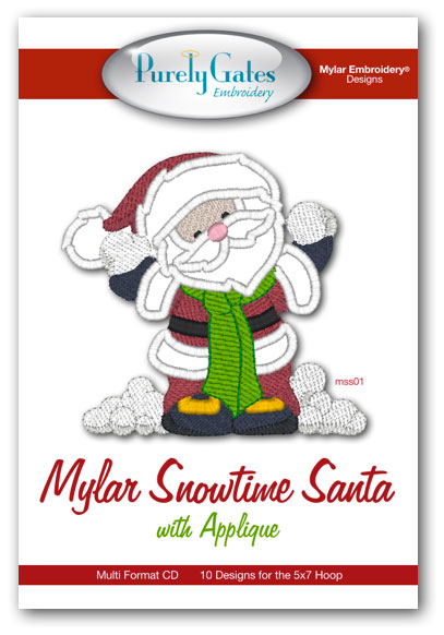 Mylar Snowtime Santa with Applique
