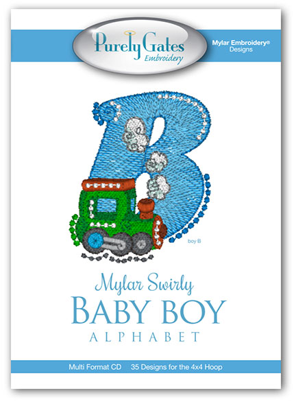 Mylar Swirly Baby Boy Alphabet