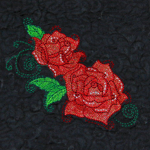 Mylar Swirly Roses — Purely Gates Embroidery