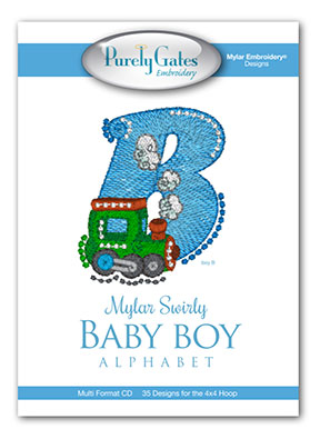 Mylar Swirly Baby Boy Alphabet
