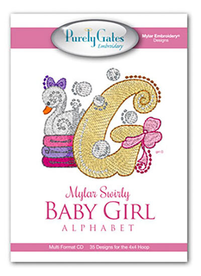 Mylar Swirly Baby Girl Alphabet