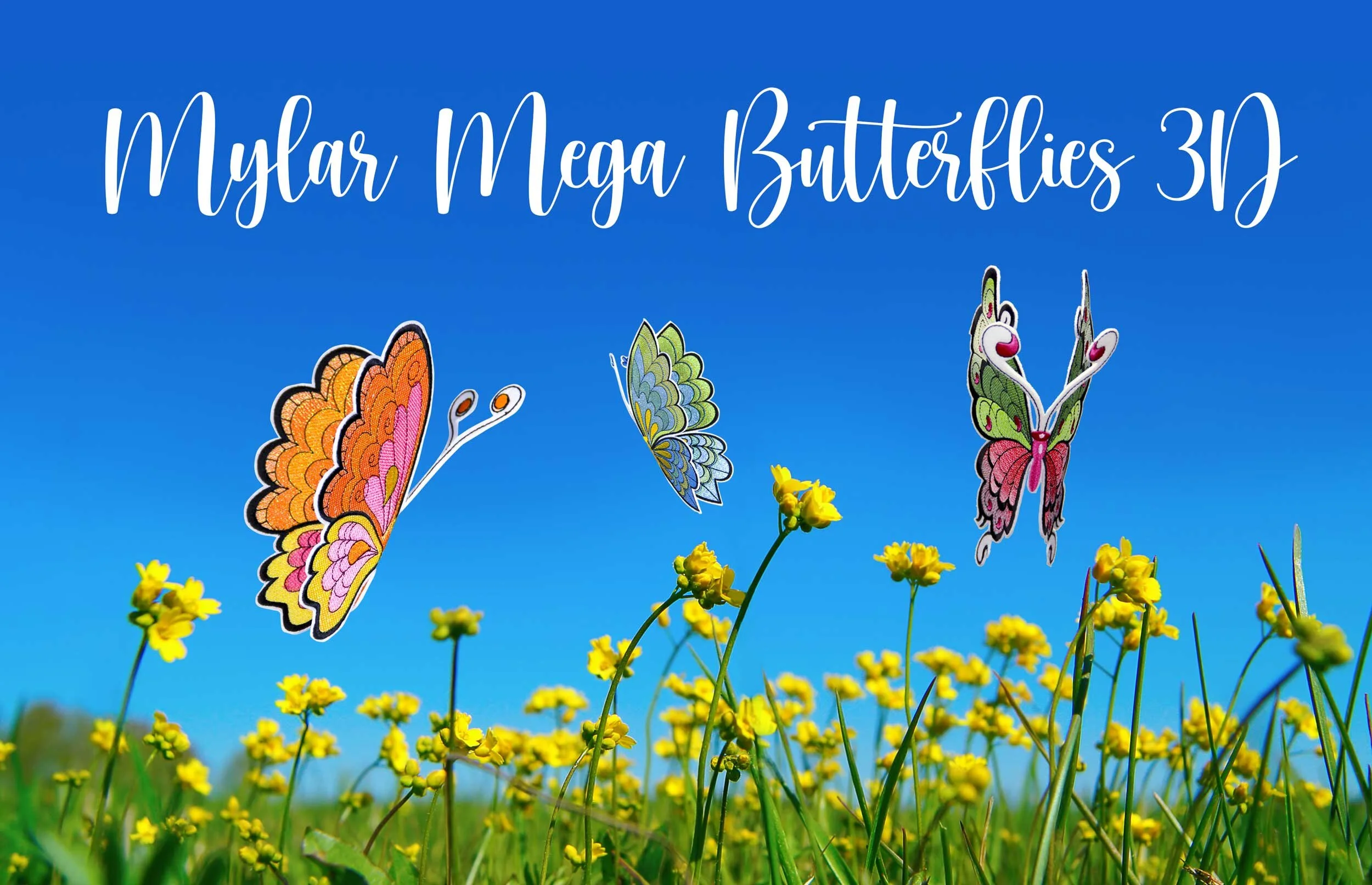 Mylar Mega Butterflies 3D — Purely Gates Embroidery