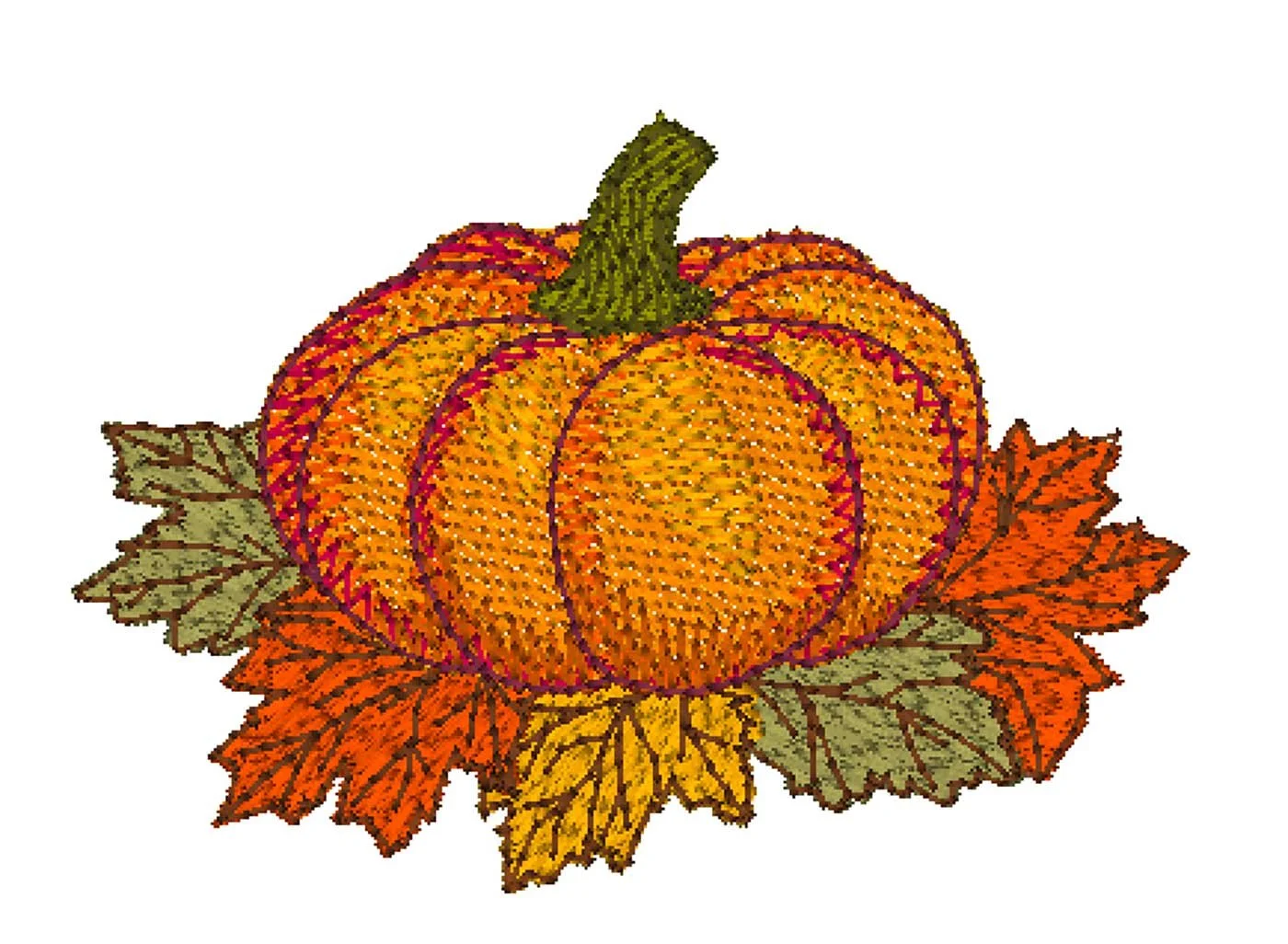 mff-Single Pumpkin on Leaves 4x4