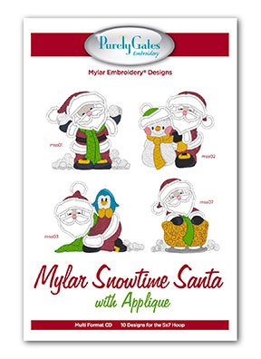 Mylar Snowtime Santa with Applique