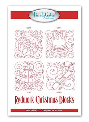 Redwork Christmas Blocks