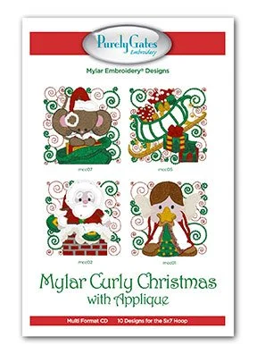 Mylar Curly Christmas with Applique