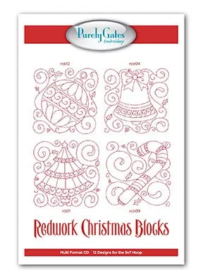 Redwork Christmas Blocks