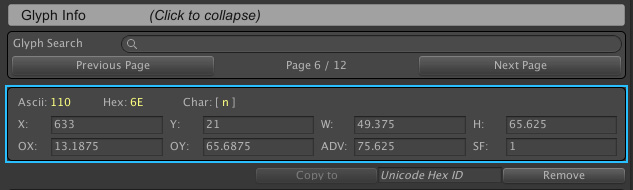 Glyph editor for adjusting individual glyphs of a font