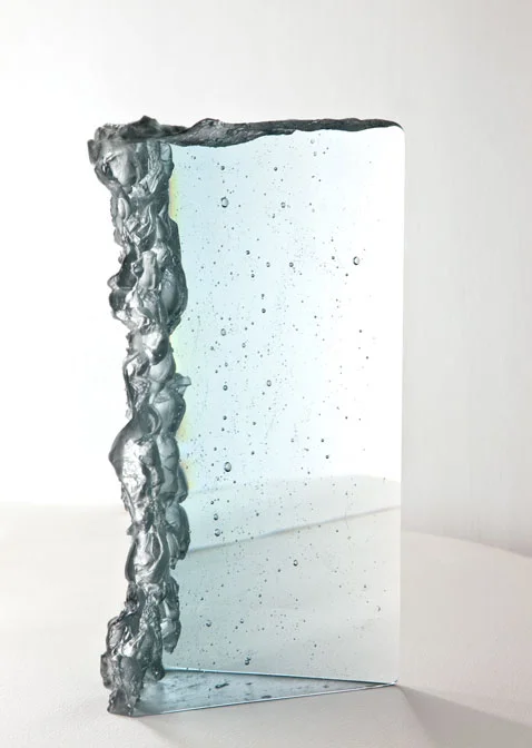 'Take Time to Smell the Flowers' (2009) - Kiln Cast Recycled Glass, polished. (H x 360mm, W x 210mm, D x 170mm)