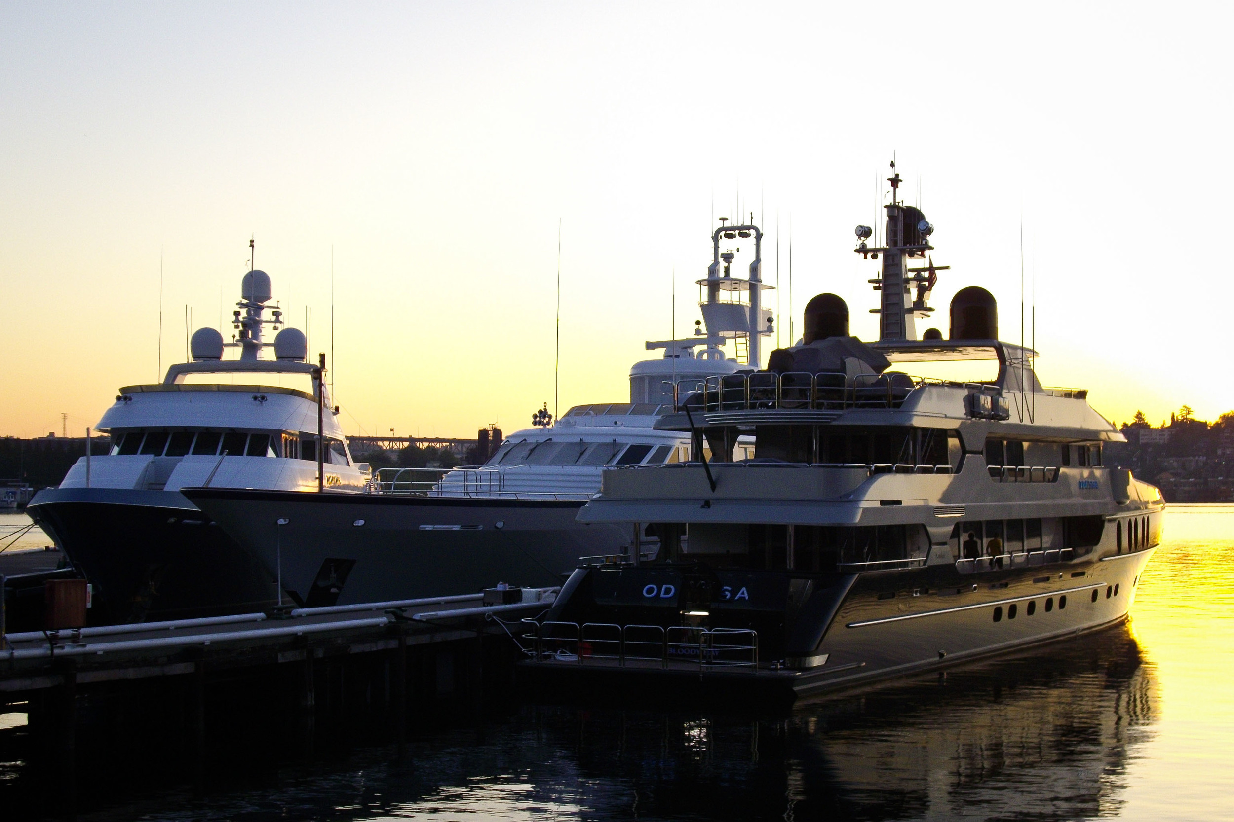 yacht in sunset