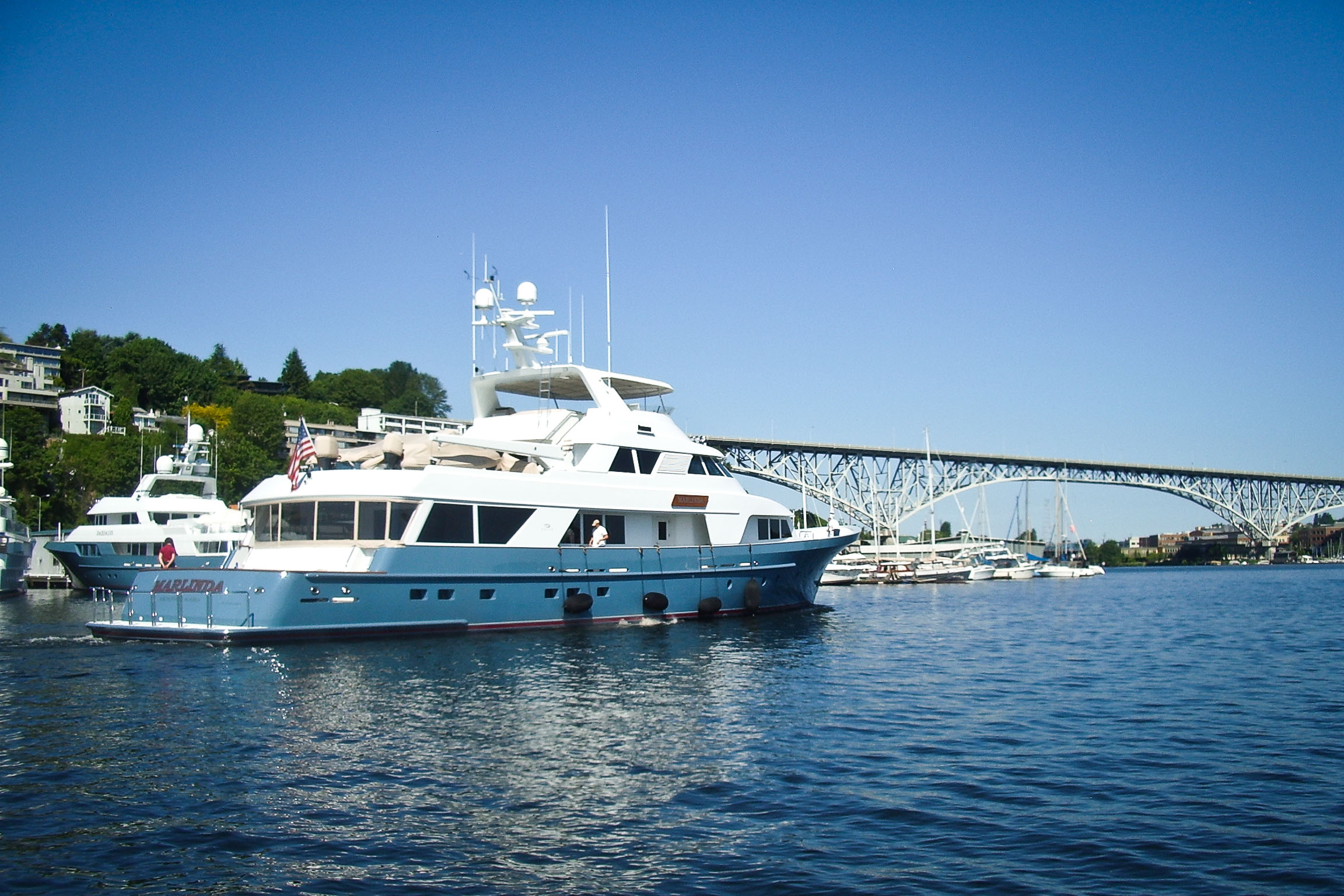 yacht in lake union