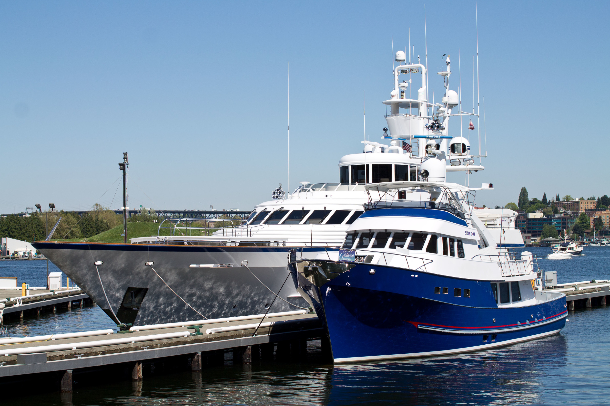 two yachts at dock