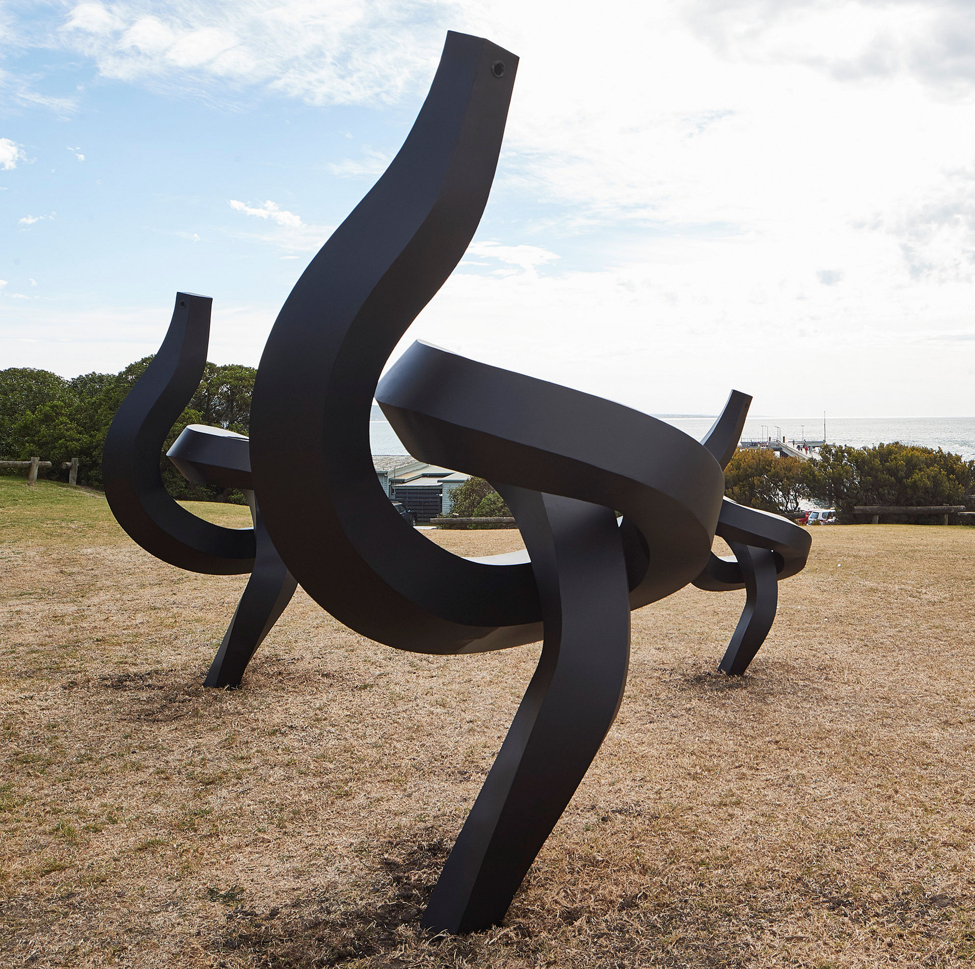  Martin George  2017-18 Melbourne/ Lorne  aluminium, timber, lacquer  Sculpture 300 x 500 x 500 dimensions variable 