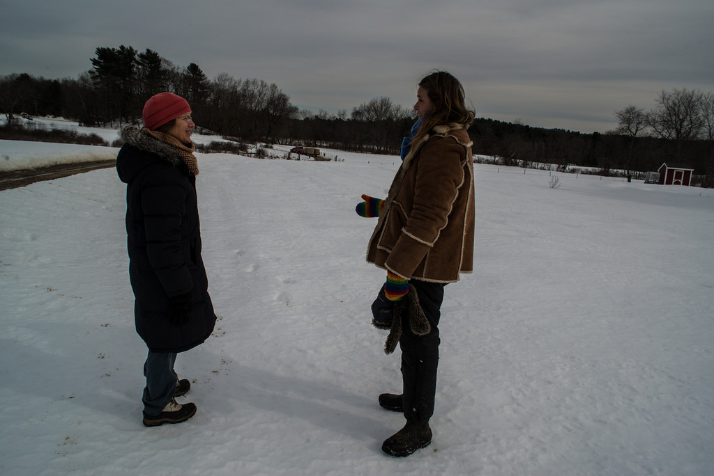 Photo by Doug Anderson. Pamela Rickenbach from Blue Star Equiculture talking with me about the history of the farm's land and rescue horses