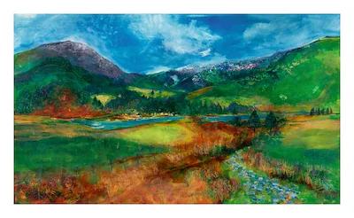 From Rhyd Ddu towards Y Garn - 120cm X 70 cm “I stood at the foot of Snowdon to take in this view in and enjoyed the panoramic expanse, you can view it easily, on the way in to Beddgelert from Caernarfon, the walks and sights are there at every turn” Jan Gardner