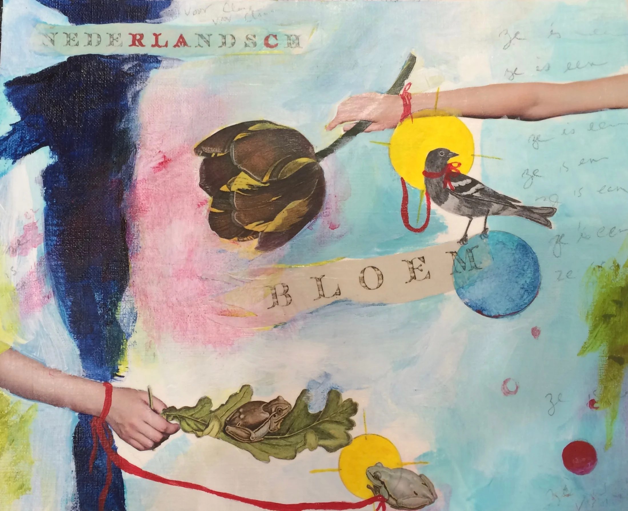 "Nederlandsch Bloem", collage on panel, 2015