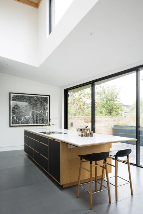 Bespoke plywood island by Uncommon Projects