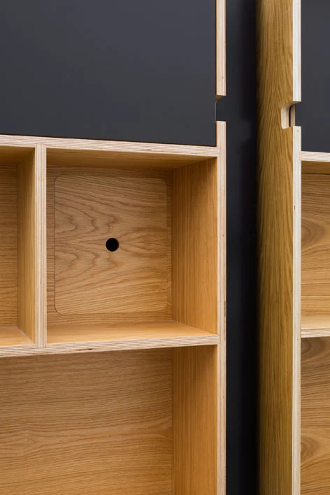 Plywood credenza detail by Uncommon Projects
