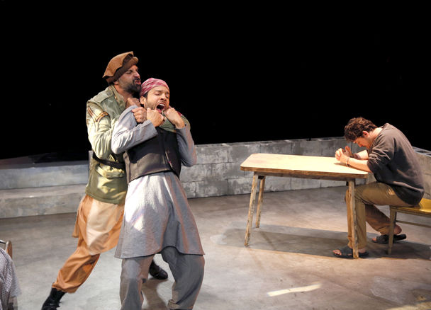 Elijah Alexander as "Bashir" in Ayad Akhtar's "The Invisible Hand" at ACT Threatre in Seattle, WA. 