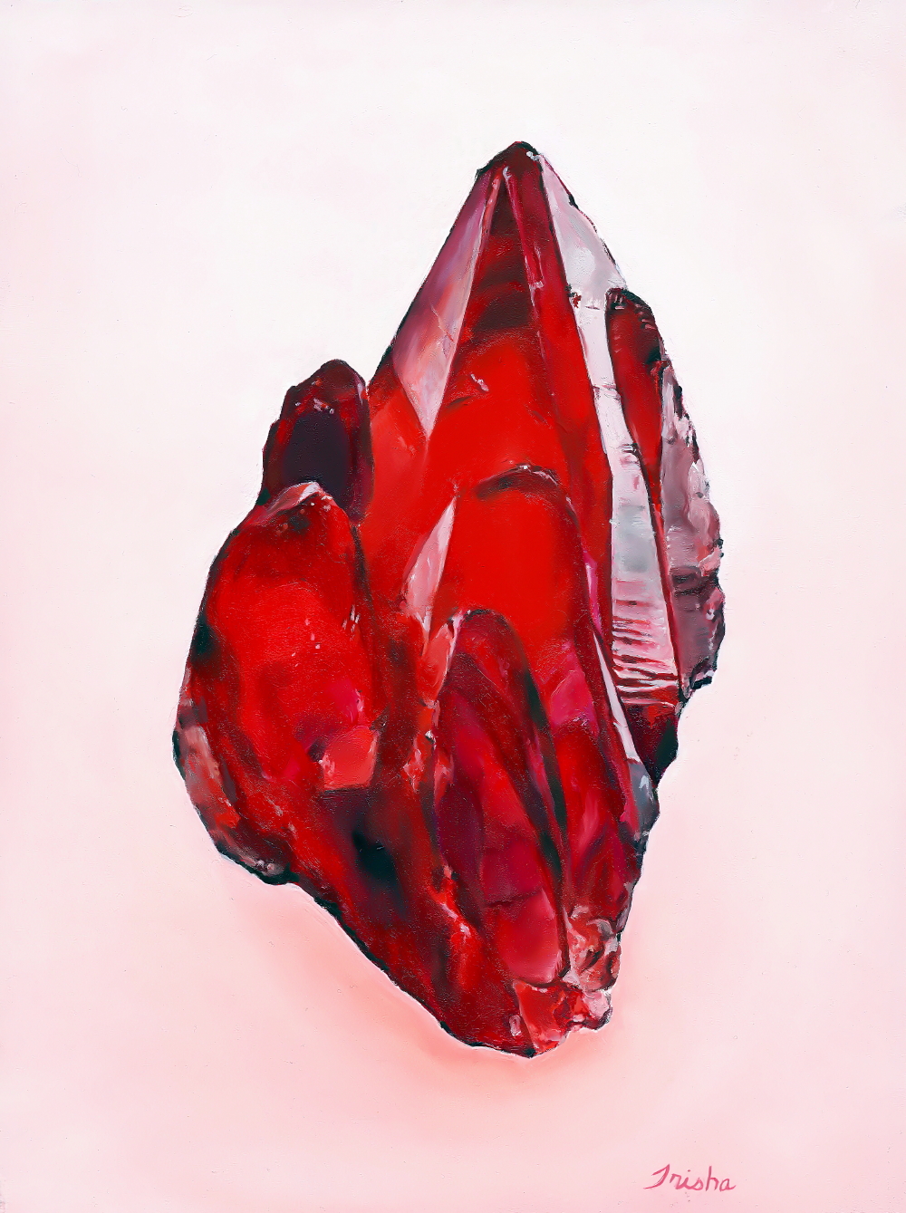 Rhodochrosite, oil on board, Trisha Thompson Adams 2016