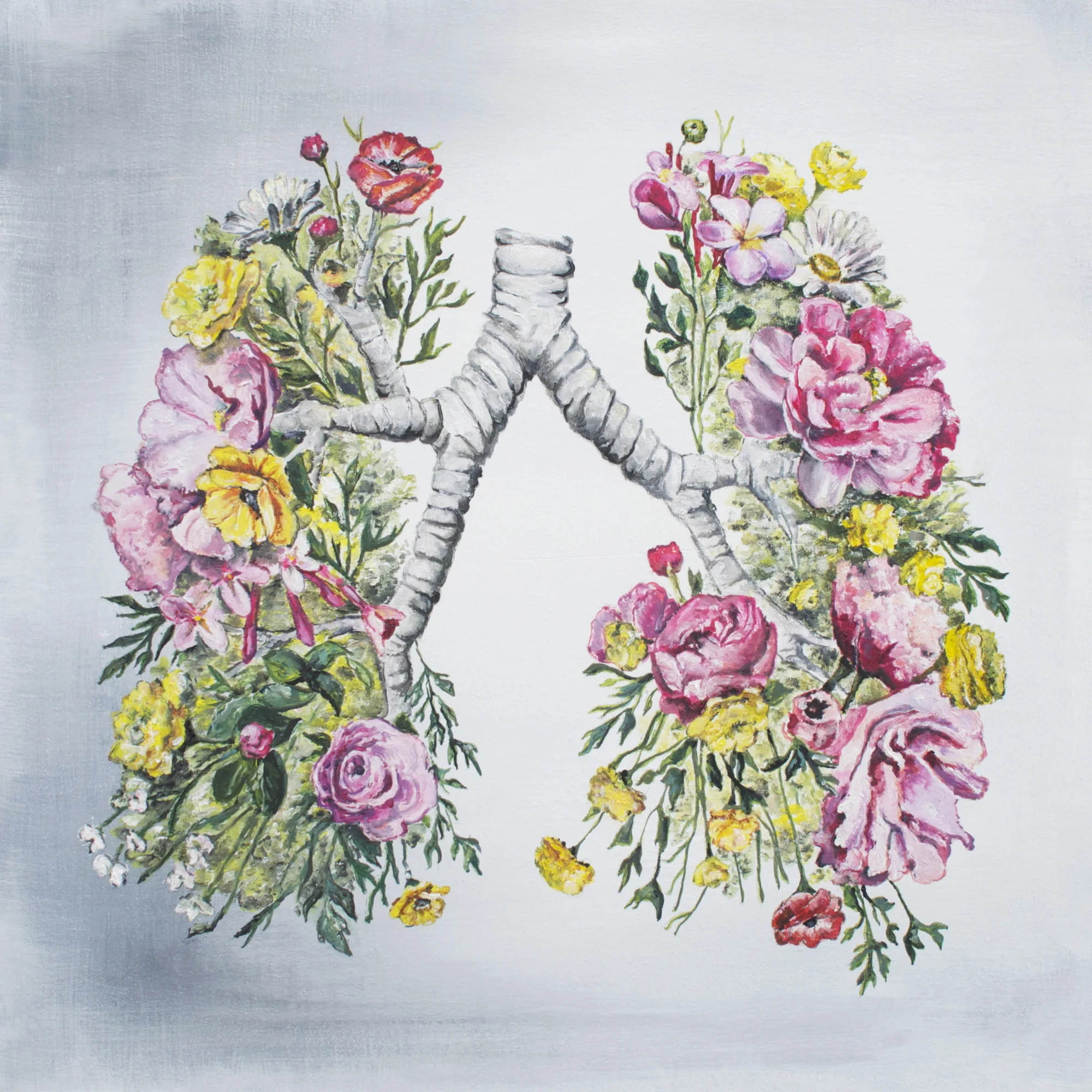 Floral Anatomy Lungs (ITEM NO: 010) Print Size: 8x8 inches $12.50 Wholesale at 50% off $25 RRP