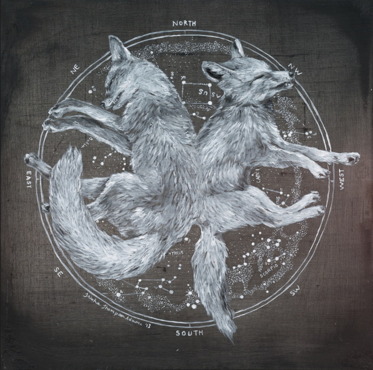 White Foxes (ITEM NO: 005) Print Size: 8x8 inches $12.50 Wholesale at 50% off $25 RRP