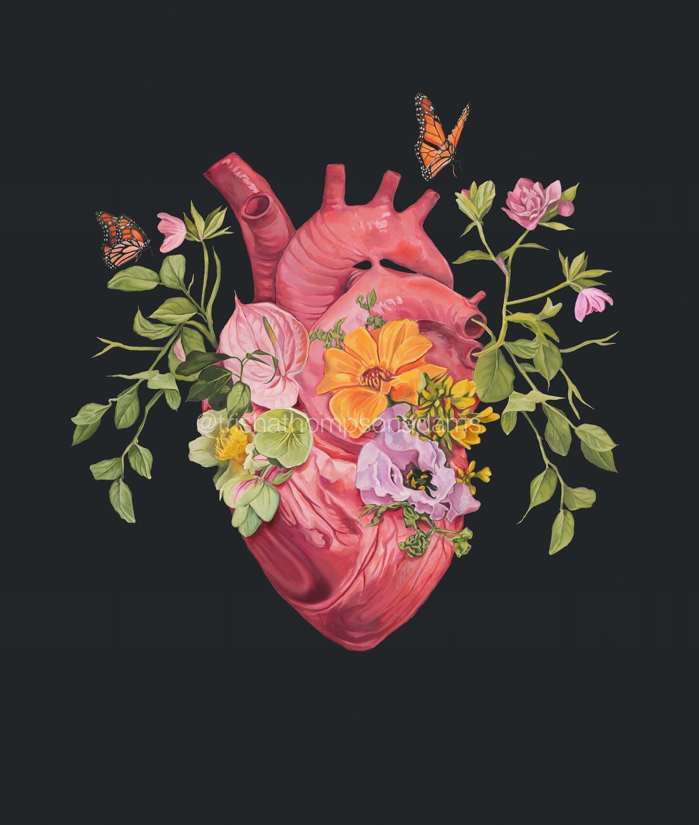 ✨New✨ Flutter Heart, oil painting (and procreate background) 2022. Prints now available 💗

#oilpainting #anatomy #🫀 #floralanatomy #anatomicalheart #beautifulbizarre #humananatomy #garden #cardiology #heartart