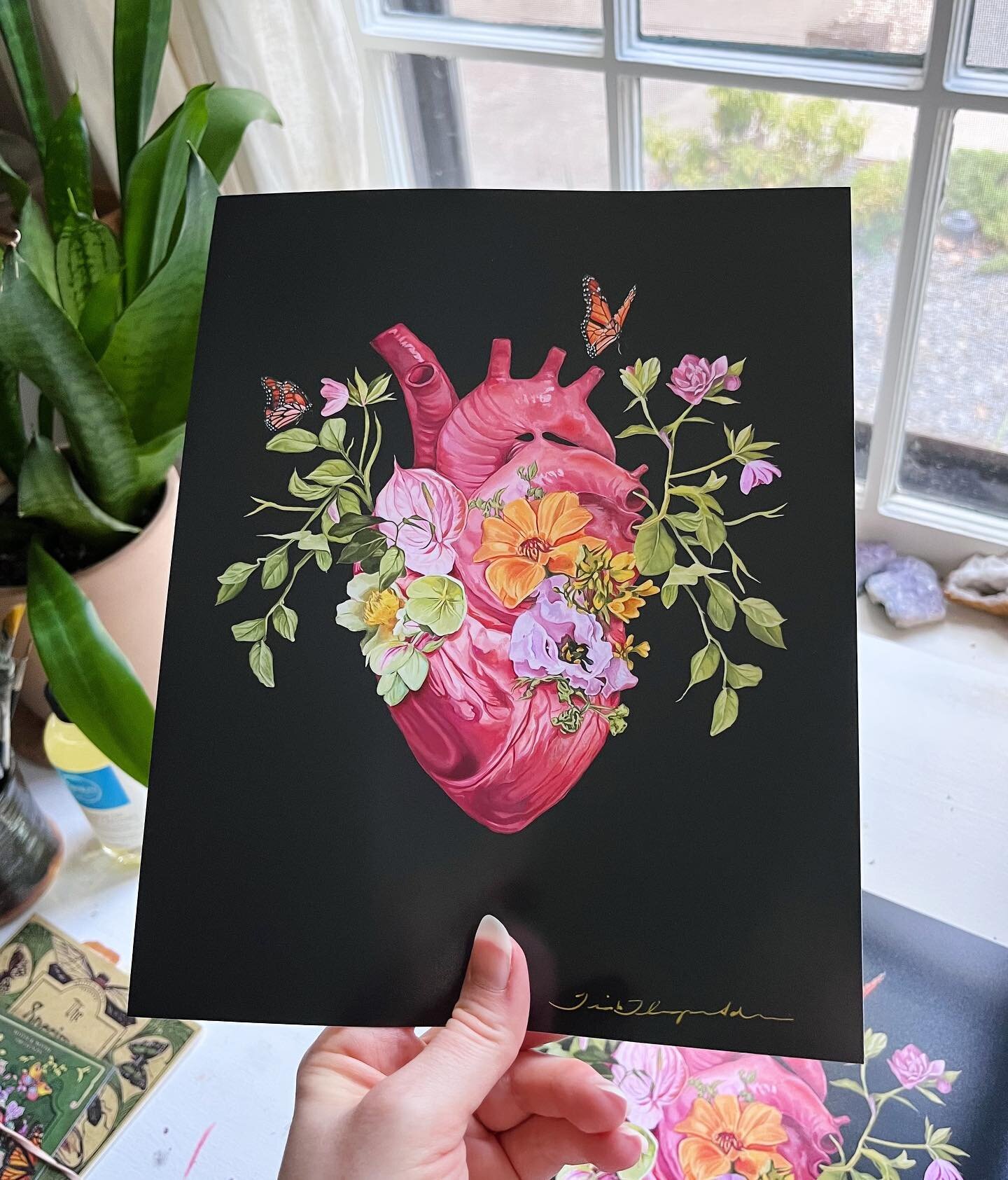 8x10 inch Flutter Heart print 🌸🌿🫀

#anatomicalheart #morbidanatomy #bloom #floralanatomy #floralheart #💗 #🫀 #medicalart #anatomy #humanheart #oilpainting #procreate #art