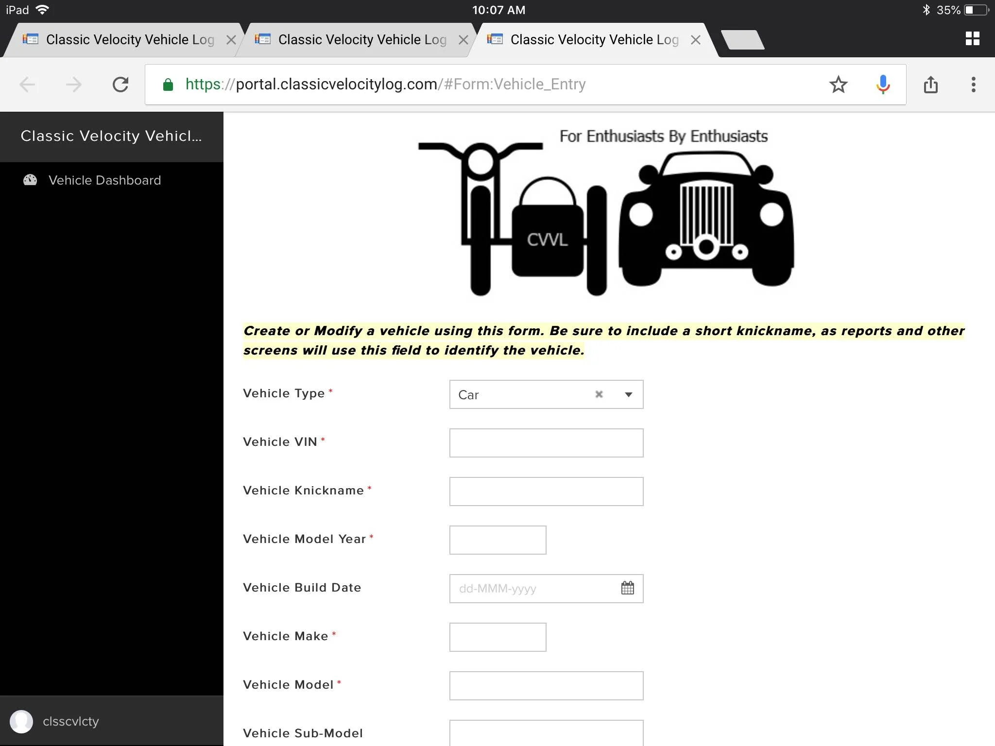 You can get pretty detailed if you want, or you can just enter the minimum required fields...
