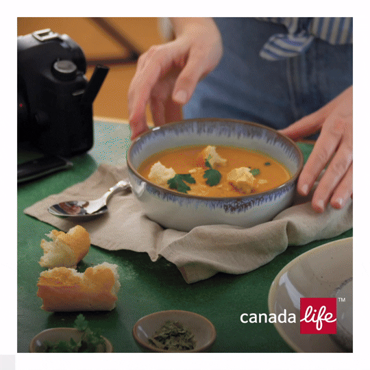 Sample of animated social media video for canada life featuring a collection of lifestyle images and branded icons